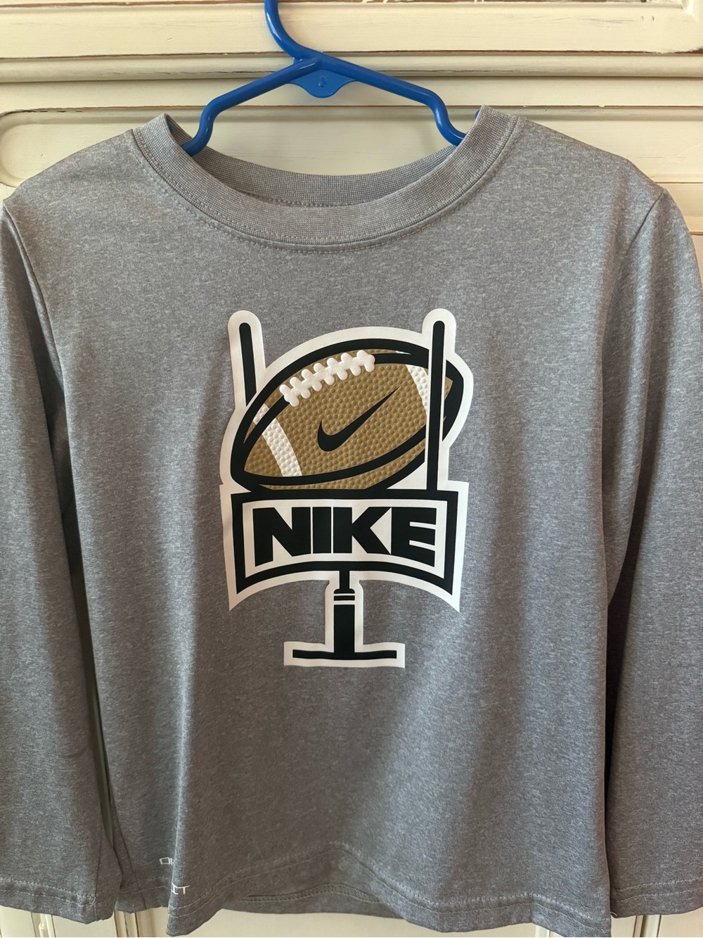 Nike Gray Dri-FIT Long Sleeve Tee with White Swoosh